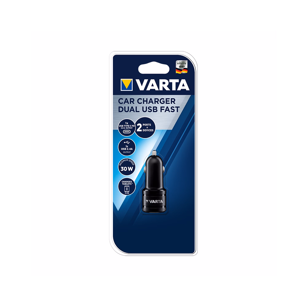 Adapter autós VARTA Car Charger Dual USB -A/USB-C 12V