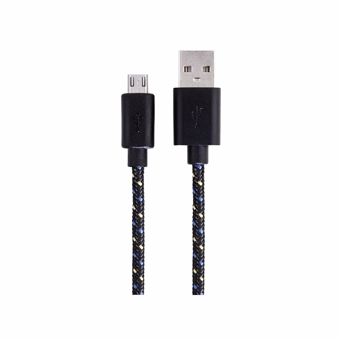 Adatkábel HAMA Micro USB szövet 1m fekete