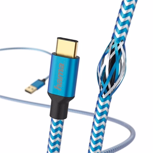 Adatkábel HAMA Reflective USB/USB-C 1,5m kék