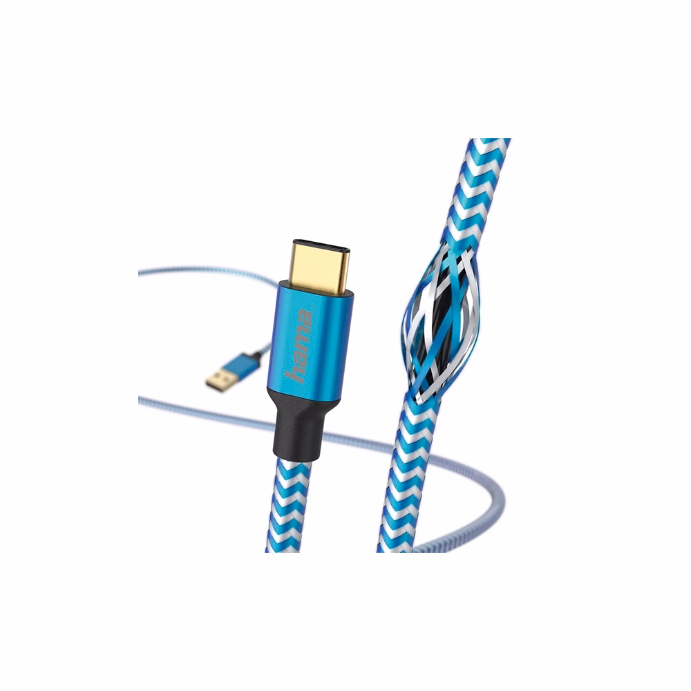 Adatkábel HAMA Reflective USB/USB-C 1,5m kék