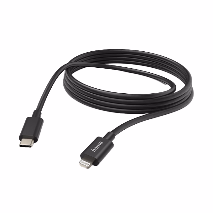 Adatkábel HAMA USB-C/Lightning 3m fekete