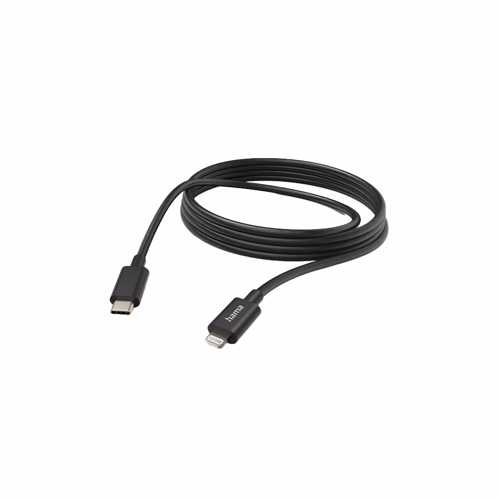 Adatkábel HAMA USB-C/Lightning 3m fekete