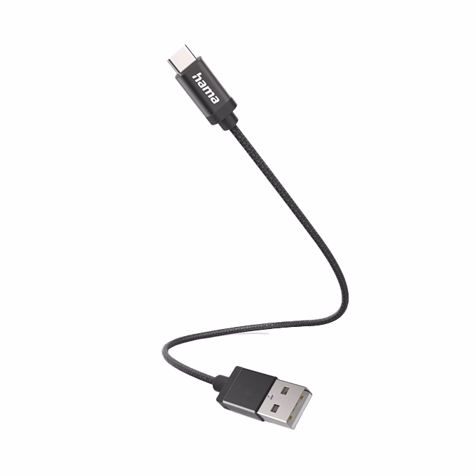 Adatkábel HAMA USB-C 0,2m fekete