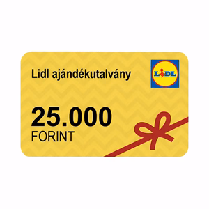 Ajándék LIDL vásárlási utalvány 25.000 Ft értékben
