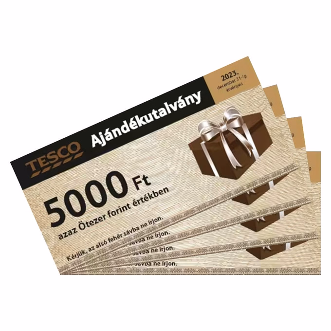 Ajándék TESCO vásárlási utalvány 20.000 Ft értékben