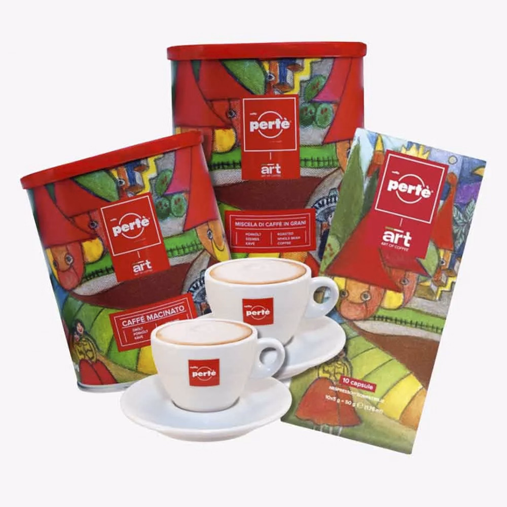 Ajándékcsomag CAFFÉ PERTÉ Christmas Art kávé + csésze szett