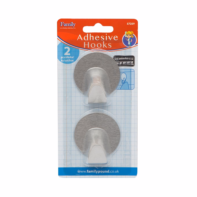 Akasztó szett öntapadós rozsdamentes acél 2 darabos