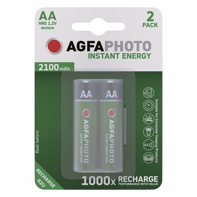 Akkumulátor ceruza AGFAPHOTO AA előtöltött 2x2100 mAh