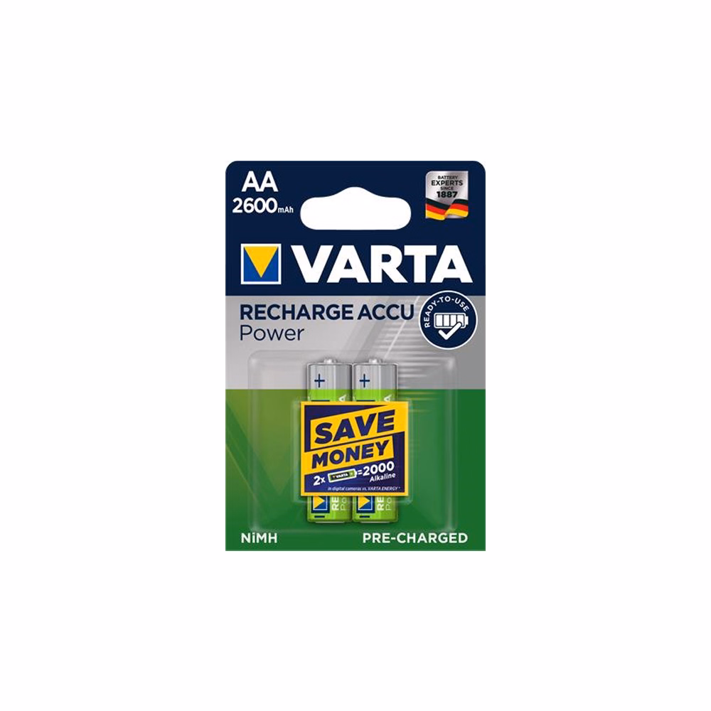 Akkumulátor ceruza VARTA Power AA előtöltött 2x2600mAh