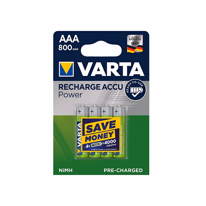 Akkumulátor mikro VARTA Recharge Accu Power AAA 4x800 mAh