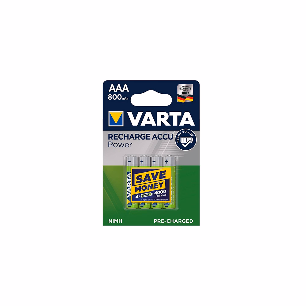 Akkumulátor mikro VARTA Recharge Accu Power AAA 4x800 mAh