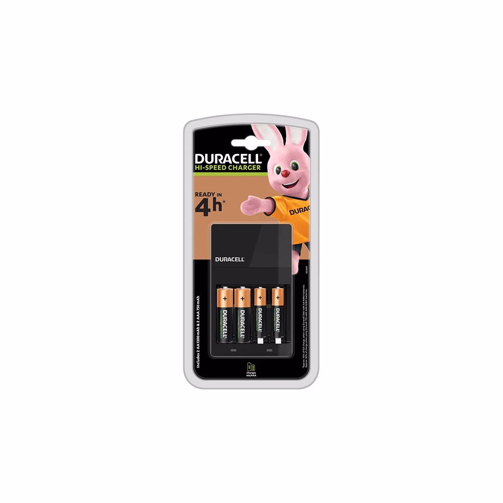 Akkumulátor töltő DURACELL CEF14 AA ceruza 1300mAh és AAA mikro 750mAh + 2db AA és 2db AAA elem