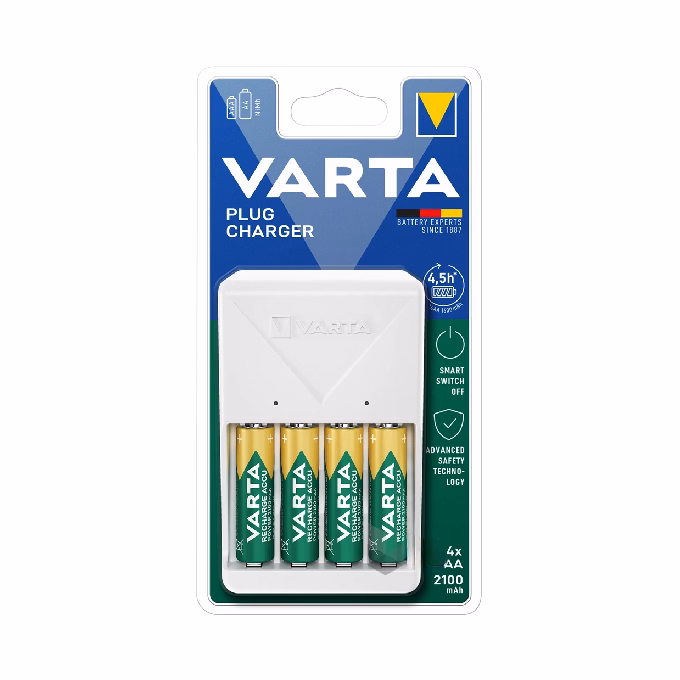 Akkumulátor töltő VARTA Plug + AA 4x2100 mAh