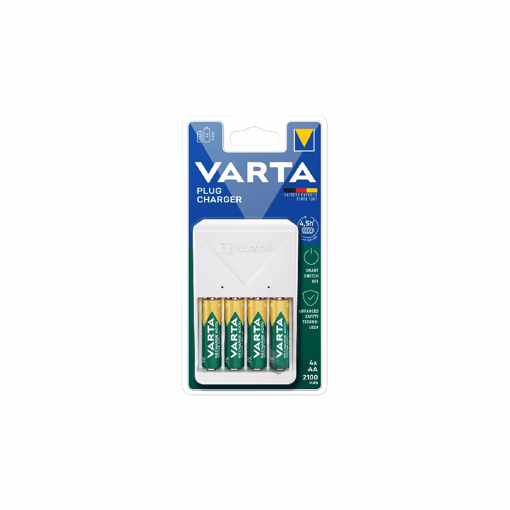Akkumulátor töltő VARTA Plug + AA 4x2100 mAh
