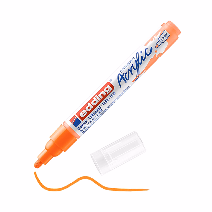 Akril marker EDDING 5100 M 2-3 mm neon narancs
