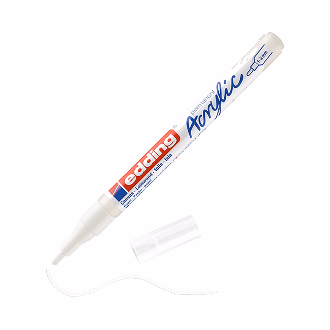 Akril marker EDDING 5300 F 1-2 mm fehér