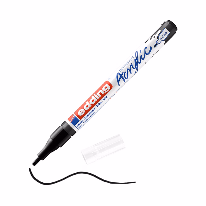 Akril marker EDDING 5300 F 1-2 mm fekete