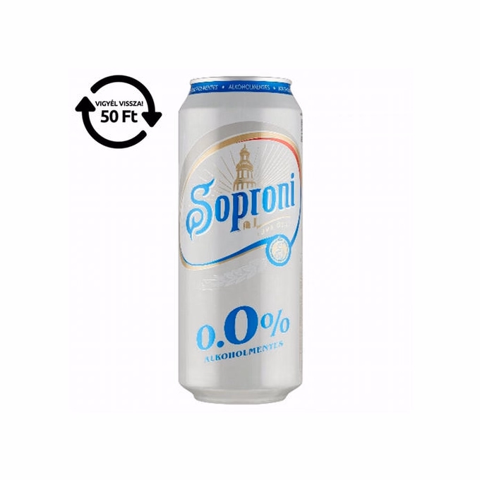 Alkoholmentes sör SOPRONI 0,0% 500 ml DRS