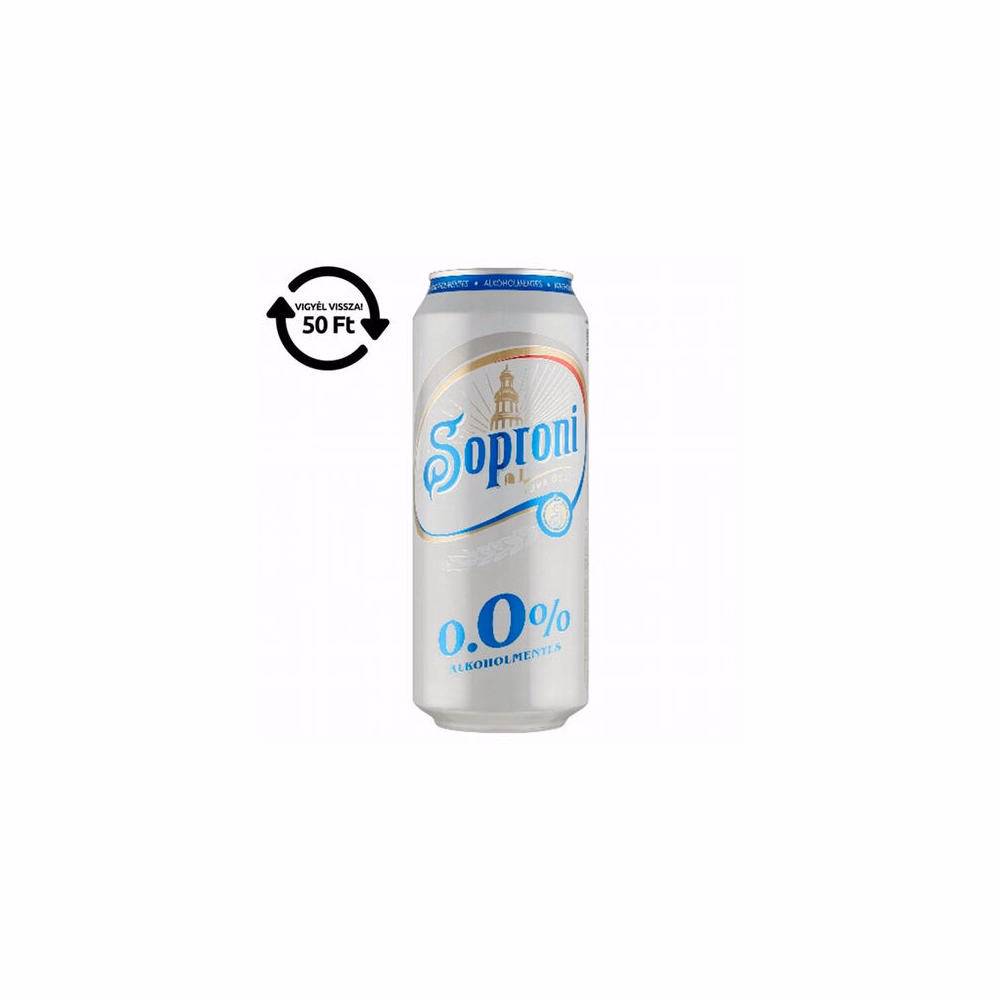 Alkoholmentes sör SOPRONI 0,0% 500 ml DRS