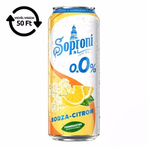 Alkoholmentes sör SOPRONI bodza-citrom 0,0% 500 ml DRS
