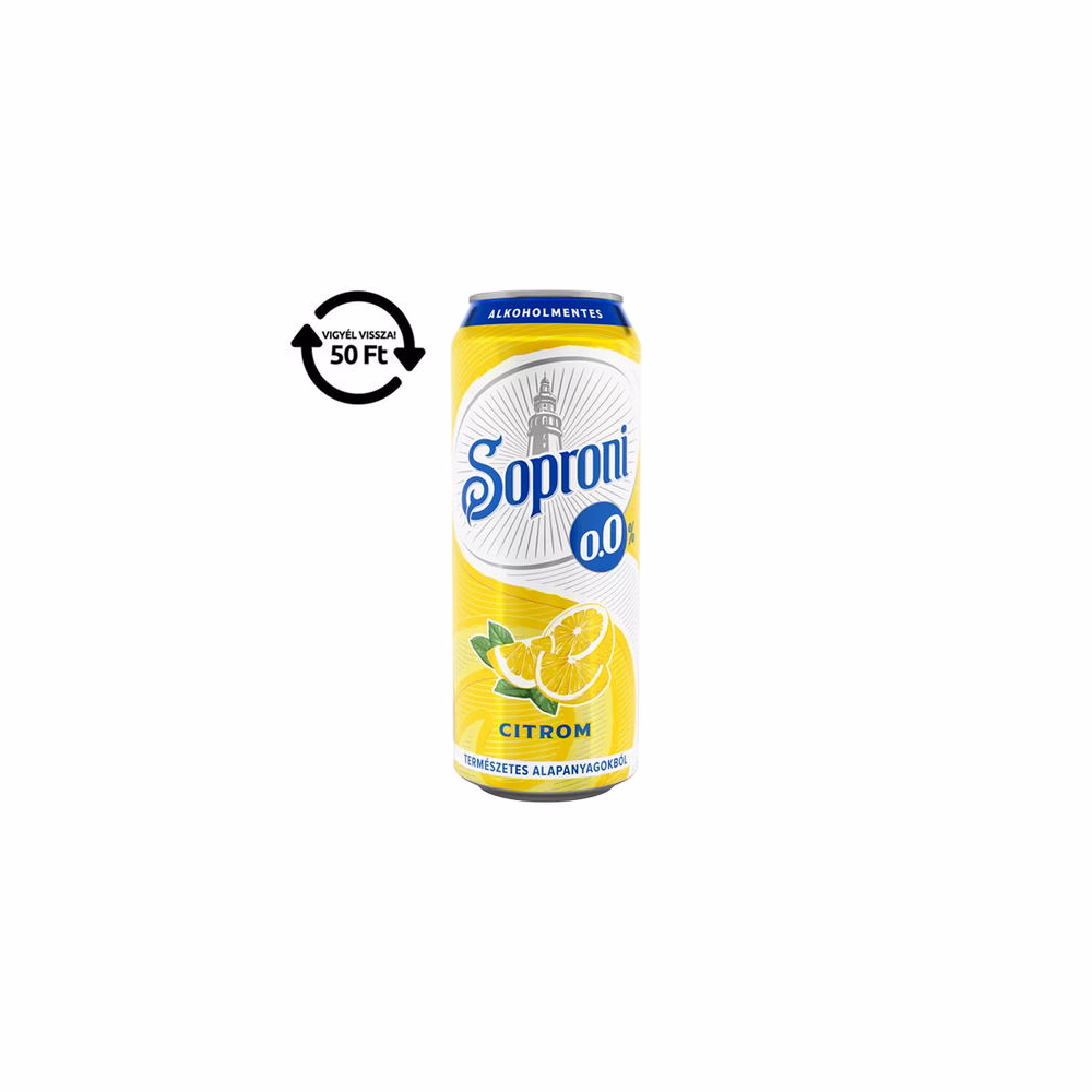Alkoholmentes sör SOPRONI citrom 0,0% 500 ml DRS