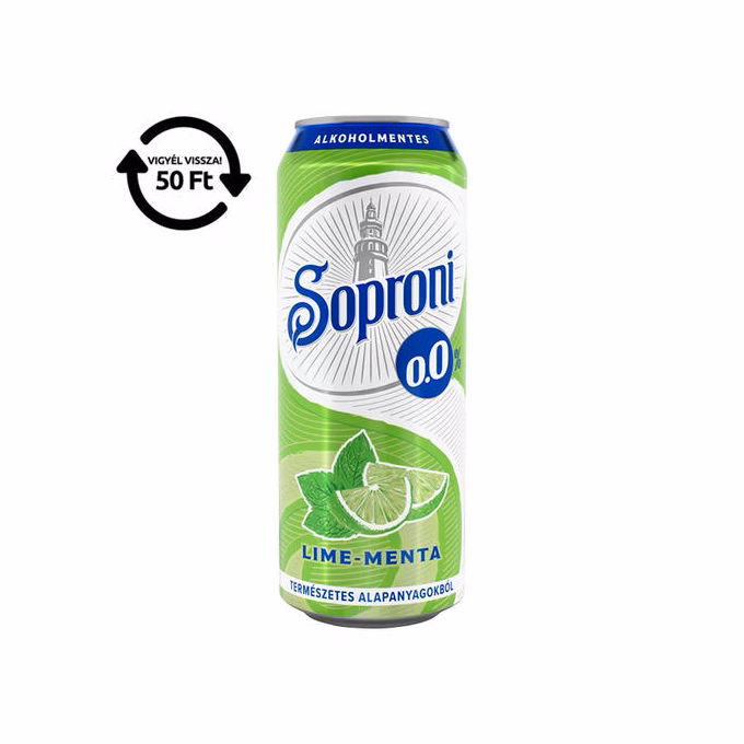 Alkoholmentes sör SOPRONI lime-menta 0,0% 500 ml DRS