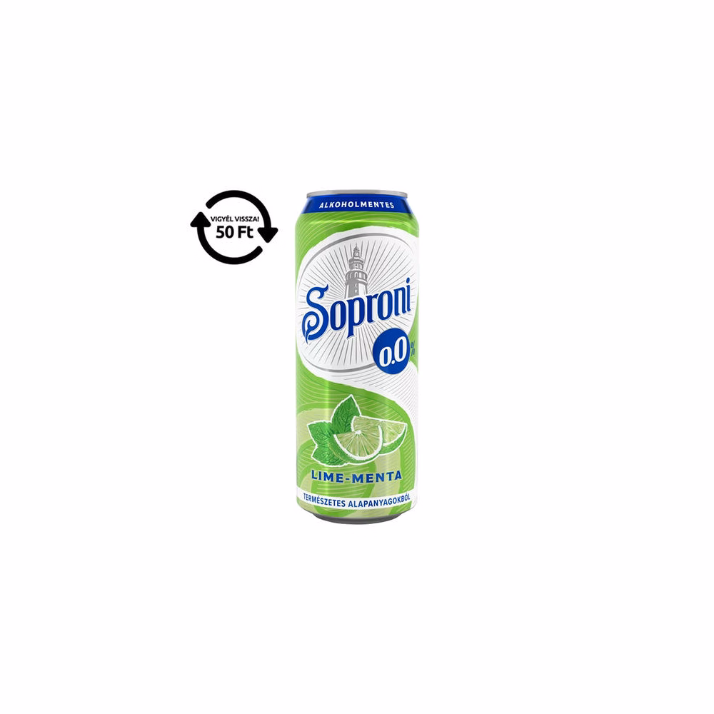 Alkoholmentes sör SOPRONI lime-menta 0,0% 500 ml DRS
