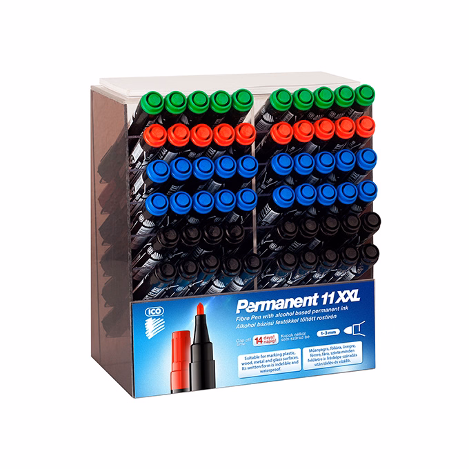 Alkoholos filc ICO Permanent 11 XXL asztali 60 darabos állvány