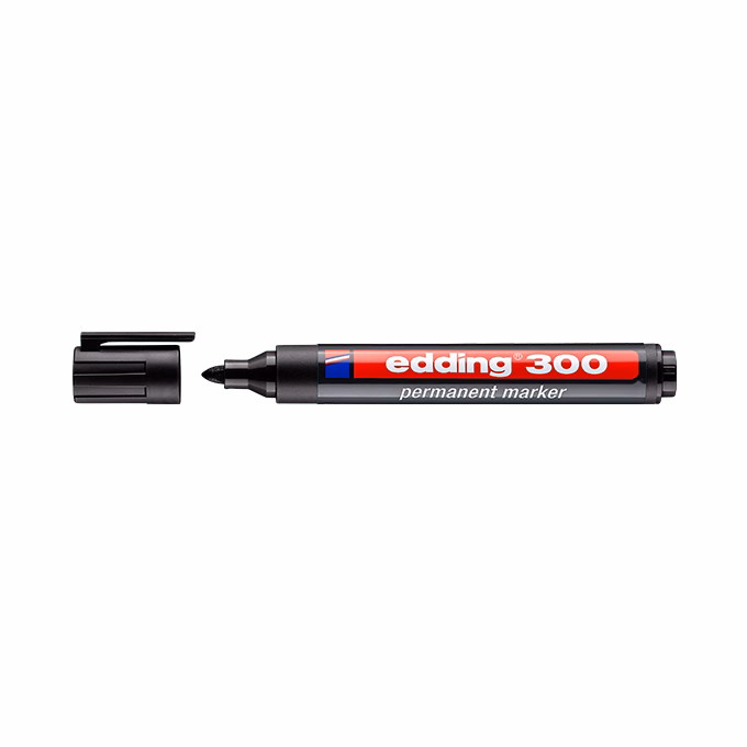 Alkoholos marker EDDING 300 kerek fekete