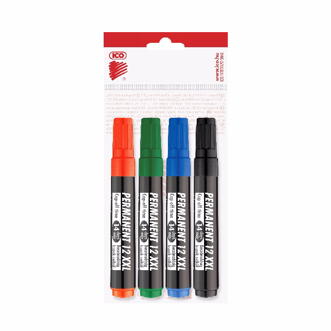 Alkoholos marker ICO Permanent 12 XXL vágott 4 darabos