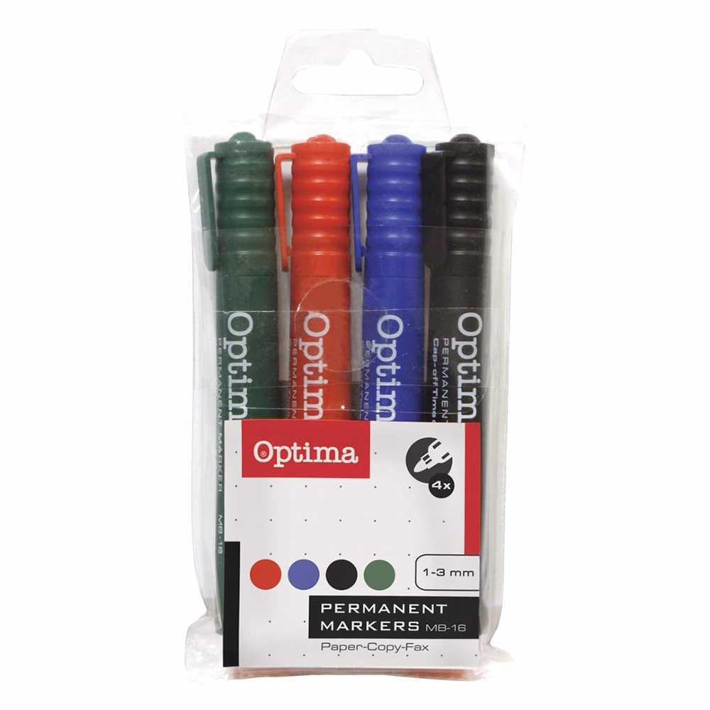 Alkoholos marker OPTIMA kerek 4 darabos
