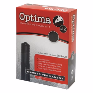 Alkoholos marker OPTIMA kerek fekete
