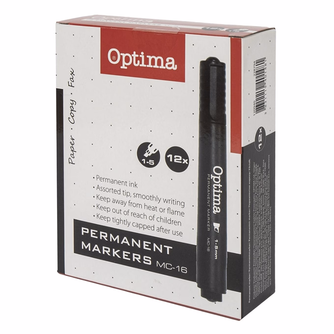 Alkoholos marker OPTIMA vágott fekete