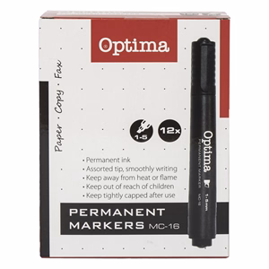 Alkoholos marker OPTIMA vágott fekete