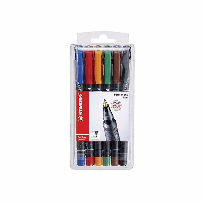 Alkoholos marker STABILO 843 M 6 darabos
