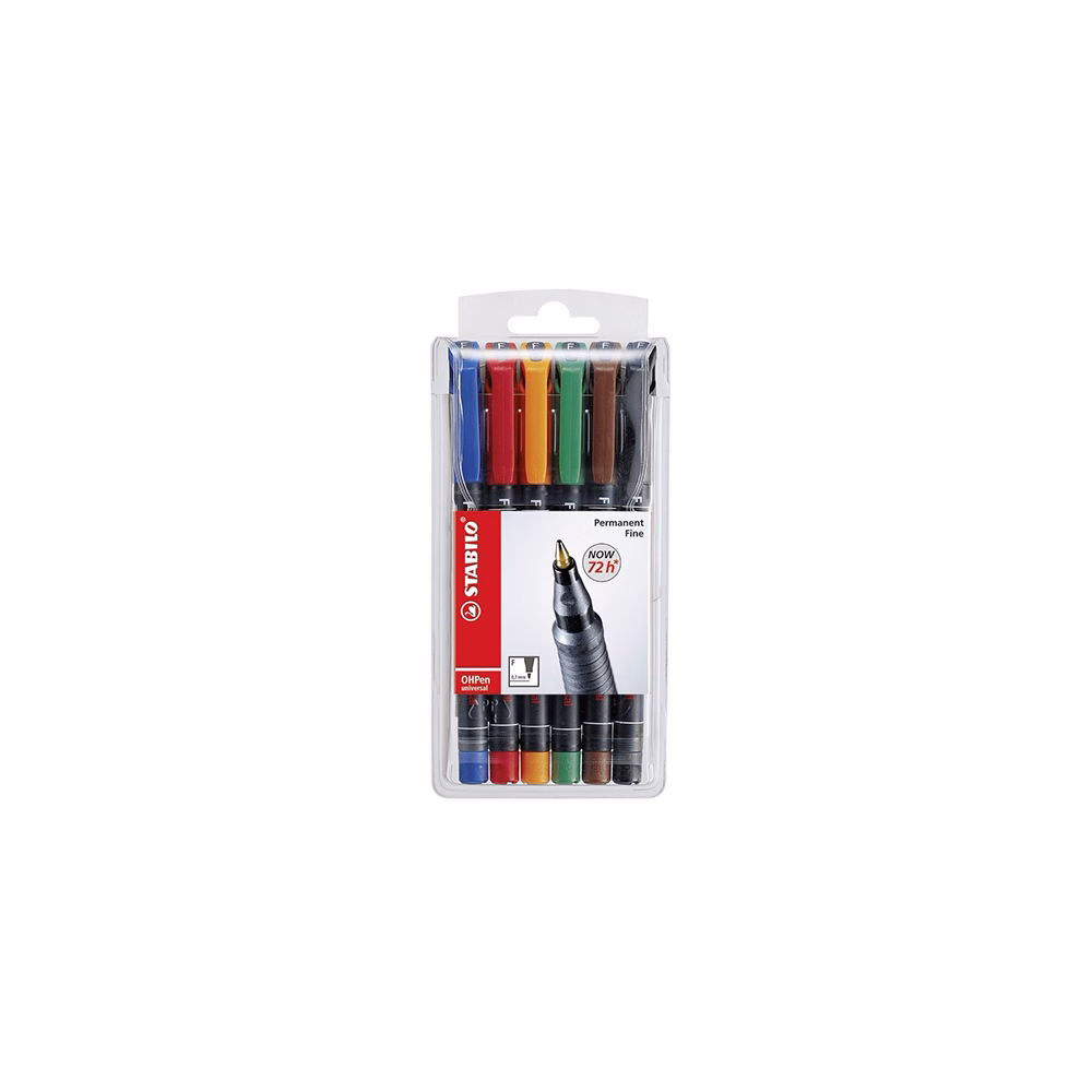 Alkoholos marker STABILO 843 M 6 darabos