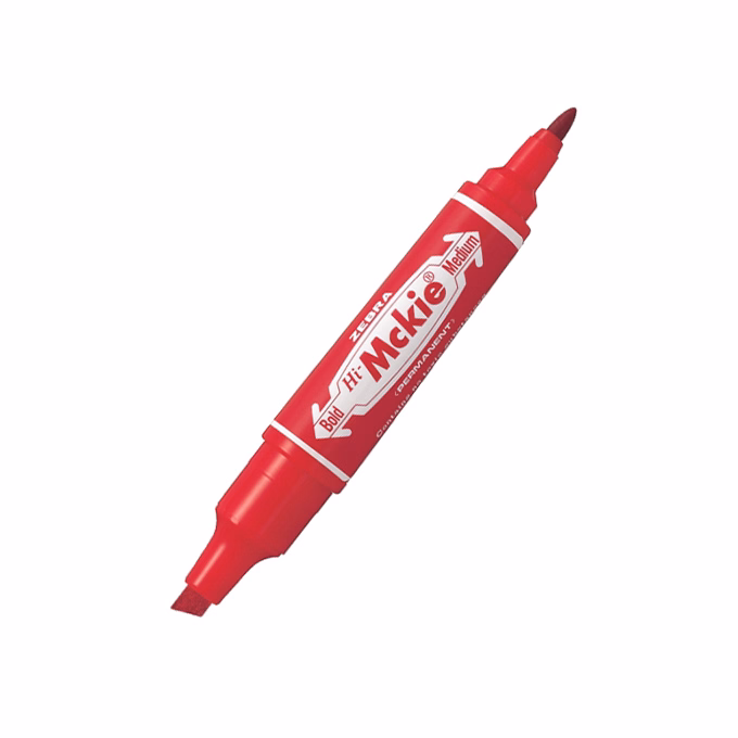 Alkoholos marker kétvégű ZEBRA Hi-Mckie 2,0-4,0 mm piros