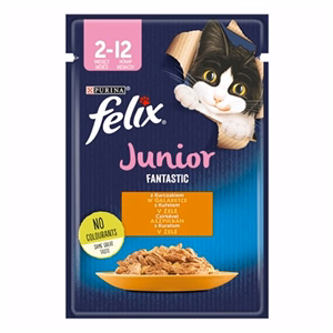 Állateledel alutasakos FELIX Fantastic Junior macskáknak csirke 85 g