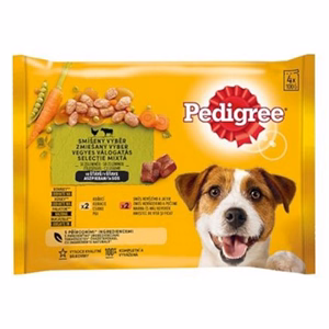 Állateledel alutasakos PEDIGREE Adult kutyáknak 4-pack csirke-marha válogatás 4x100 g