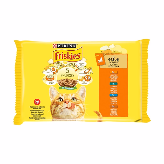 Állateledel alutasakos PURINA Friskies macskáknak csirke-kacsa-lazac-pulyka 4x85 g Állateledel alutasakos PURINA Friskies macskáknak csirke-kacsa-lazac-pulyka 4x85 g