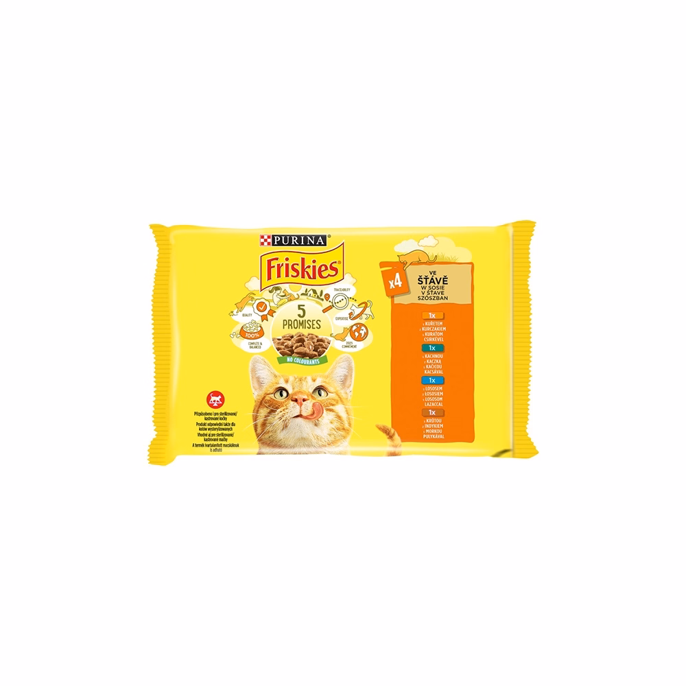Állateledel alutasakos PURINA Friskies macskáknak csirke-kacsa-lazac-pulyka 4x85 g Állateledel alutasakos PURINA Friskies macskáknak csirke-kacsa-lazac-pulyka 4x85 g