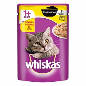 Állateledel alutasakos WHISKAS Casserole macskáknak csirke 85 g