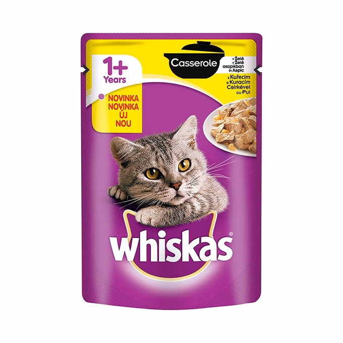 Állateledel alutasakos WHISKAS Casserole macskáknak csirke 85 g