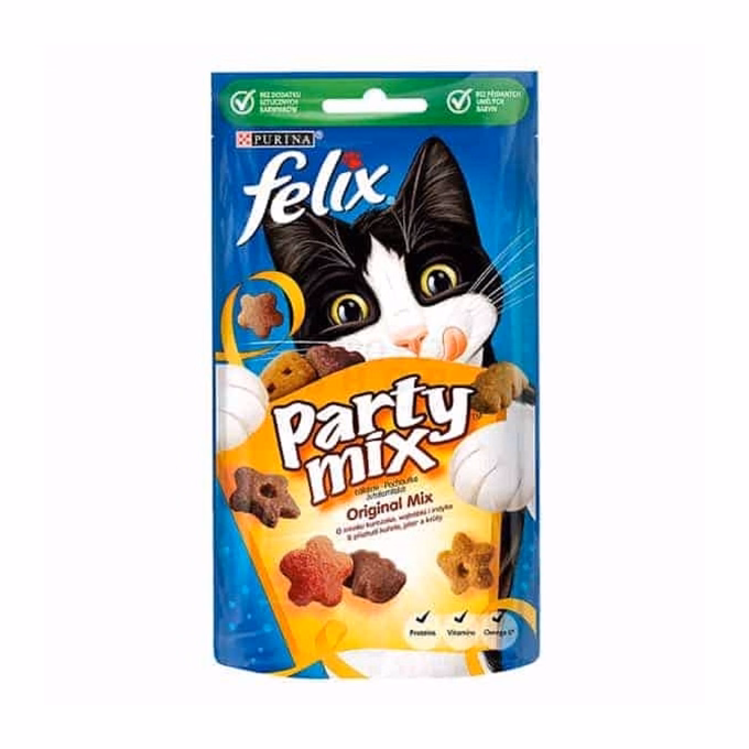 Állateledel jutalomfalat FELIX Party Mix Original Mix macskáknak 60 g