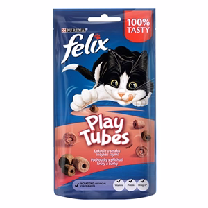 Állateledel jutalomfalat FELIX Play Tubes macskáknak pulyka-sonka 50 g