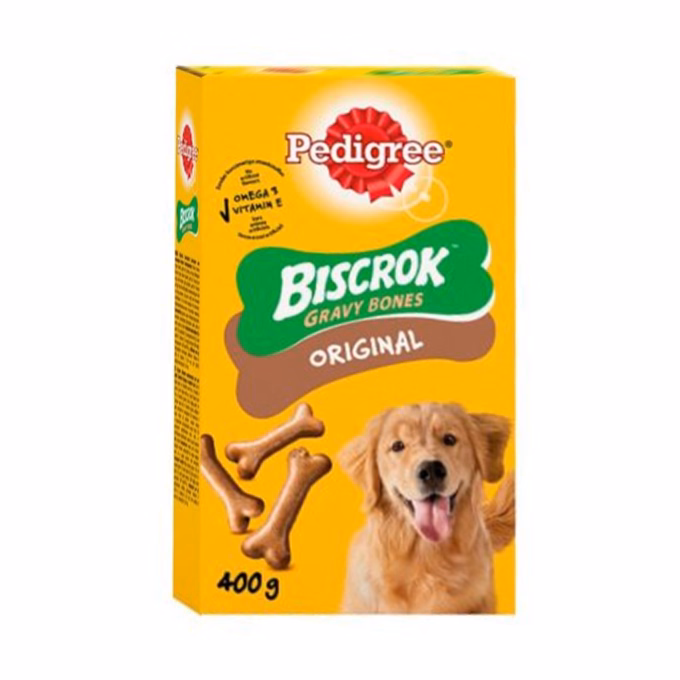 Állateledel jutalomfalat PEDIGREE Biscrok kutyáknak marha 400 g