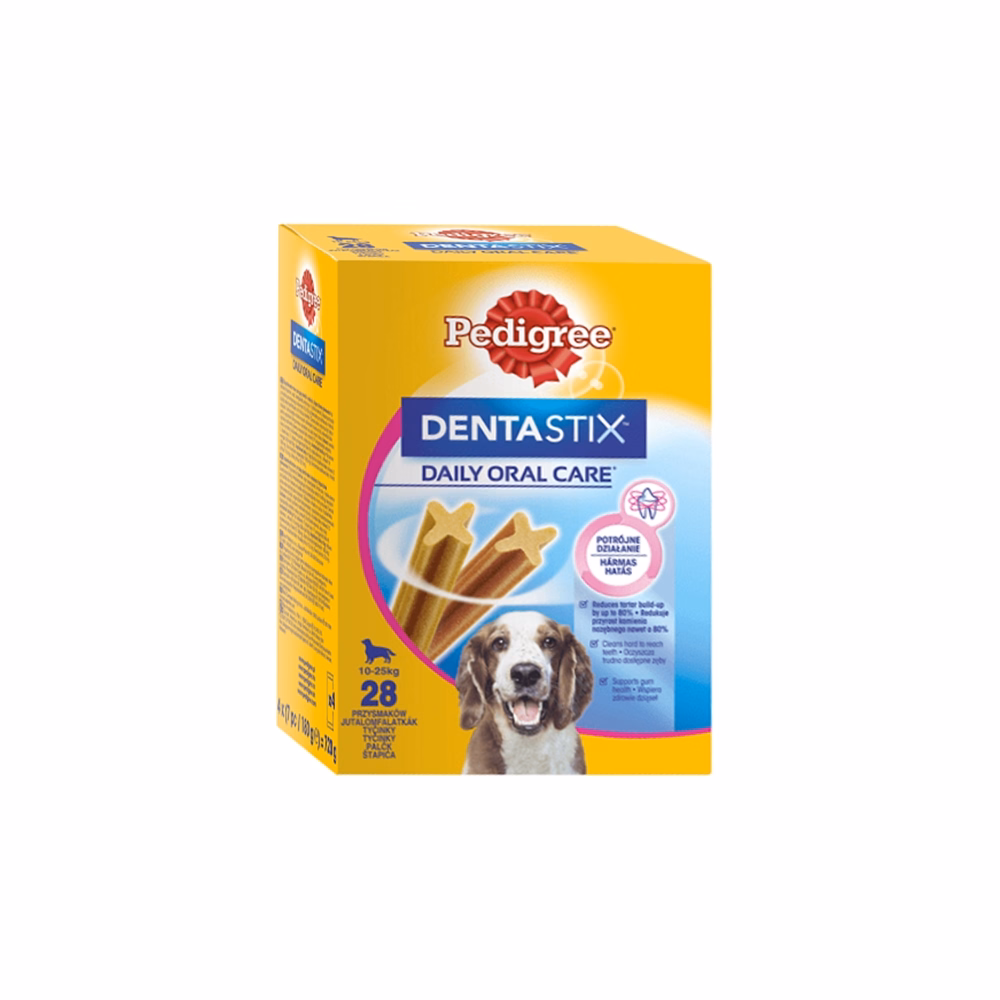 Állateledel jutalomfalat PEDIGREE Denta Stix Daily Oral Care közepes testű kutyáknak 28 darab/doboz
