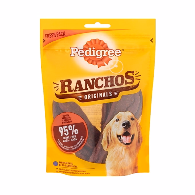 Állateledel jutalomfalat PEDIGREE Ranchos kutyáknak marha 70 g