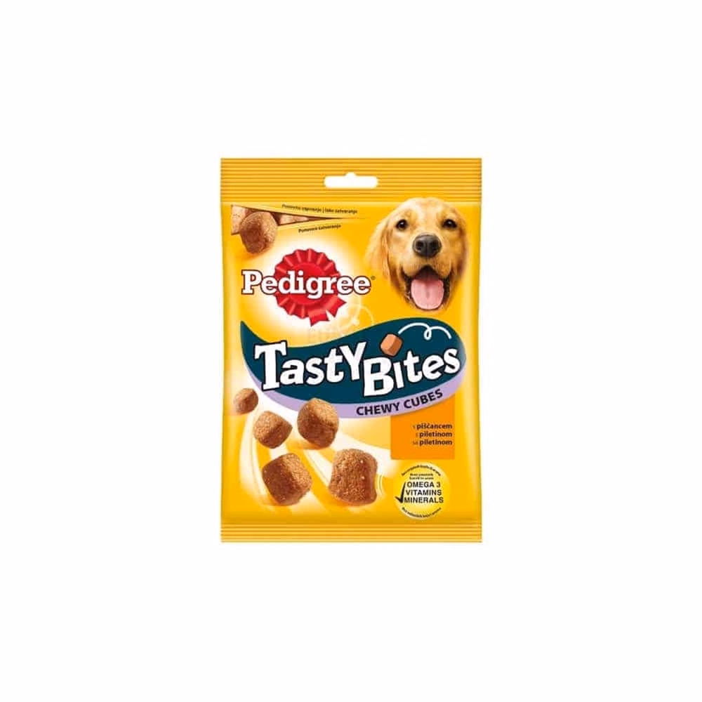 Állateledel jutalomfalat PEDIGREE Tasty Bites Chewy Cubes kutyáknak 130 g