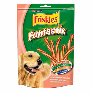 Állateledel jutalomfalat PURINA Friskies Funtastix kutyáknak bacon-sajt 175 g